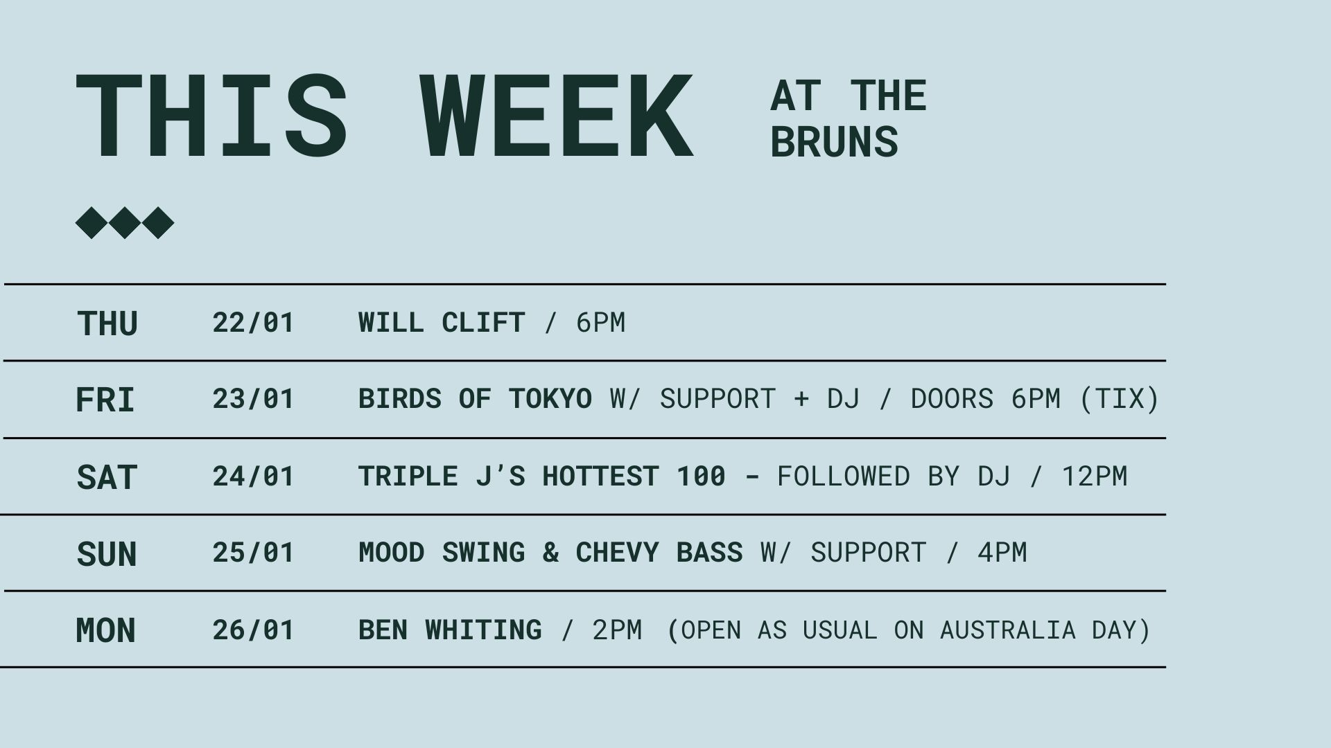 WHAT’S ON THIS WEEK