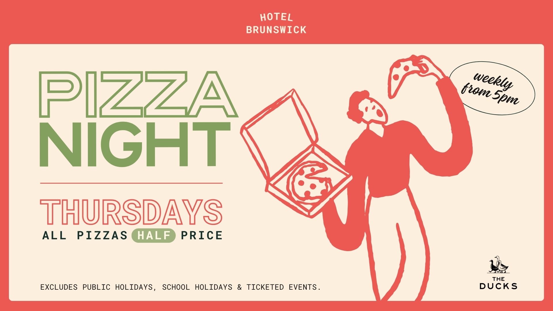 1/2 PRICE PIZZA